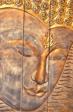  budismo Arte - Cabeza de Buda en polvo dorado Budismo